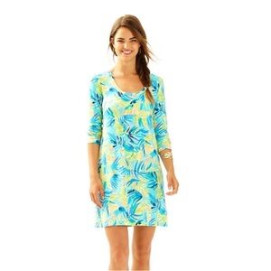 Lilly Pulitzer Dress Womens XXS Multi Serenity Now Devon A-Line Palms Mini Beach